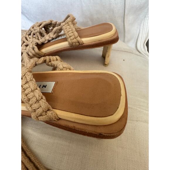 MIISTA Stephanie Coffee Milk Rope Sandal Heels Sz 40 - Picture 10 of 14